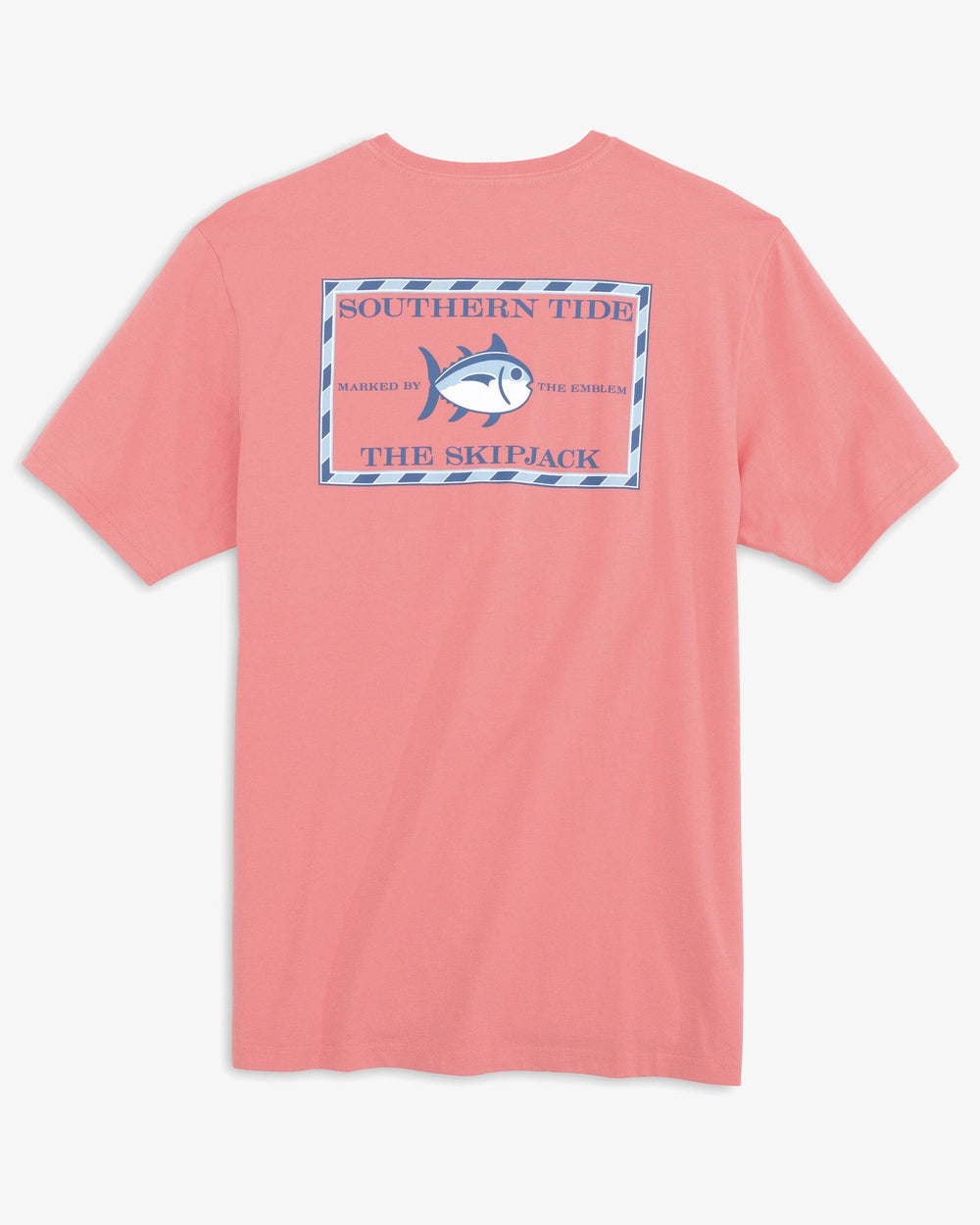 The back view of the Southern Tide Original Skipjack Short Sleeve T-Shirt by Southern Tide - Flamingo Pink