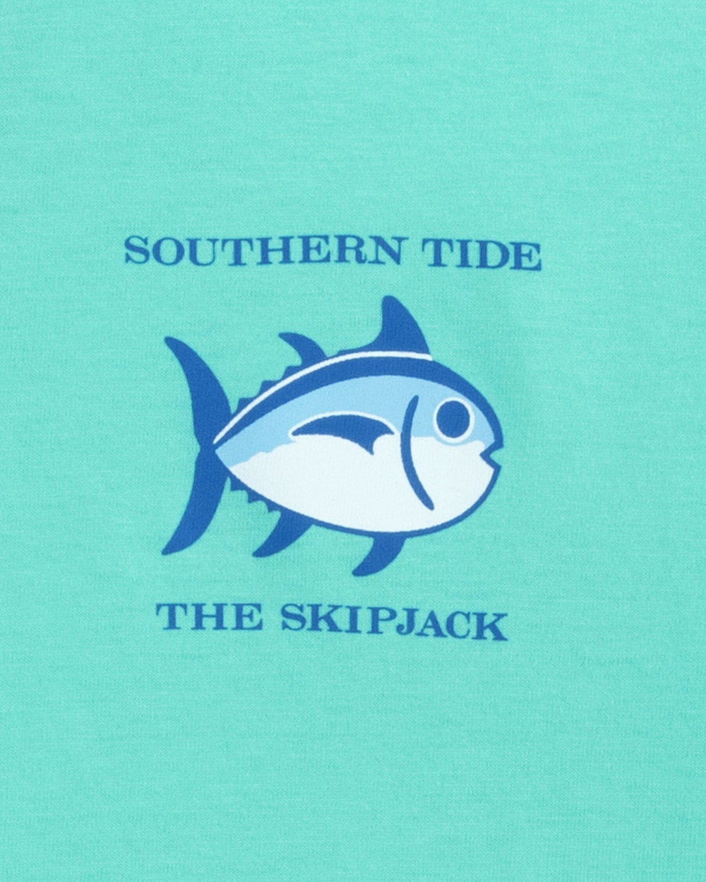 The detail view of the Southern Tide Original Skipjack Short Sleeve T-Shirt by Southern Tide - Cool Mint