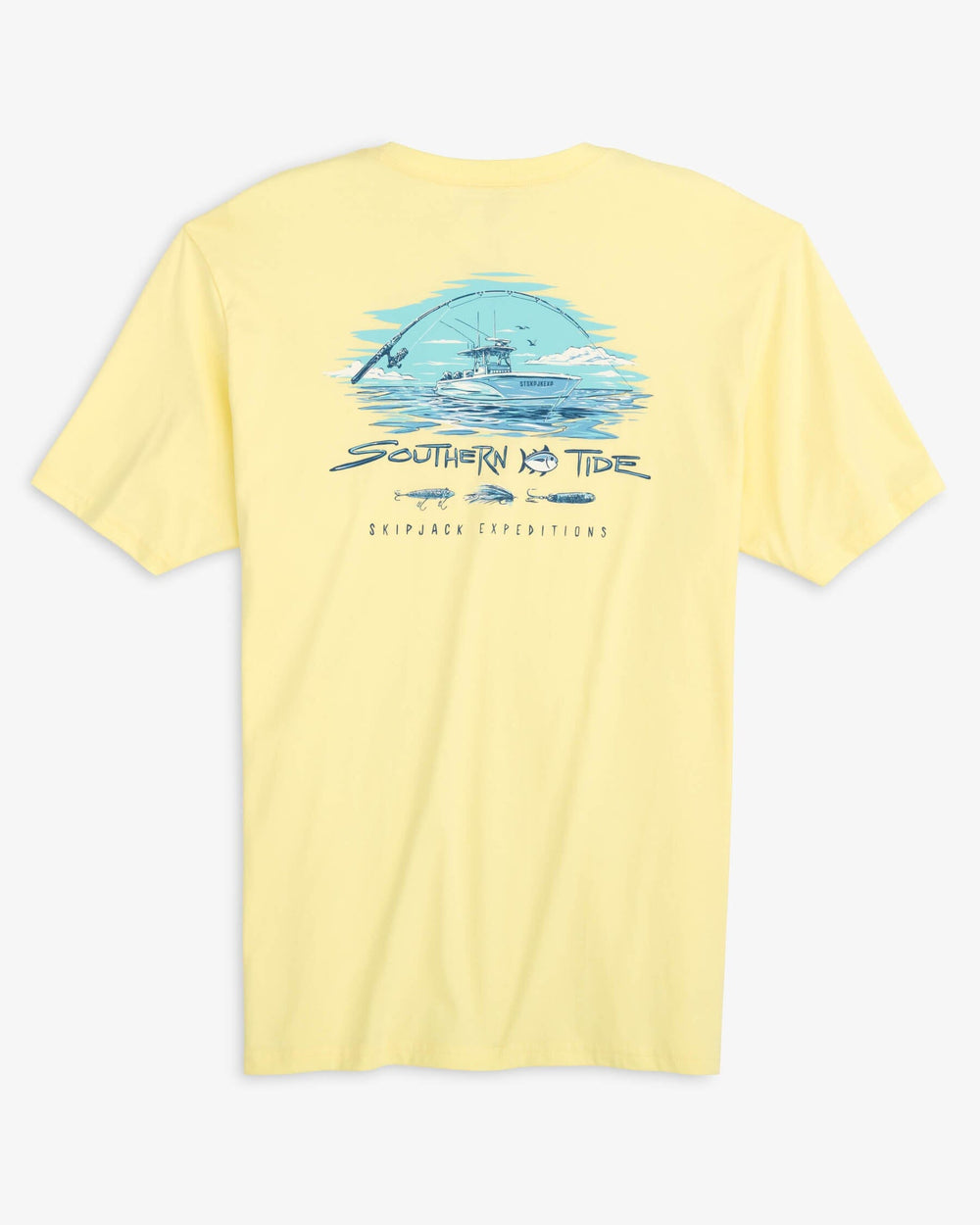 The back view of the Southern Tide Skipjack Expeditions T-Shirt by Southern Tide - Blonde