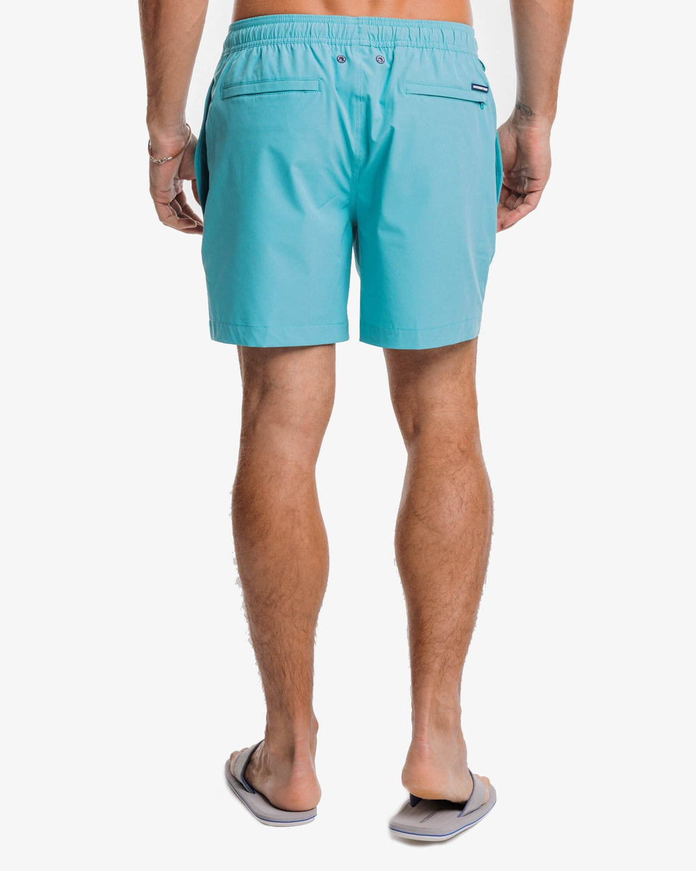 The back view of the Southern Tide Solid Swim Trunk 3 by Southern Tide - Tidal Wave