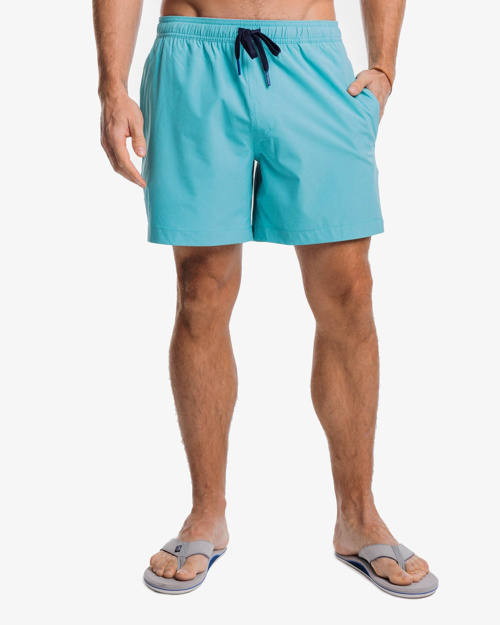 The front view of the Southern Tide Solid Swim Trunk 3 by Southern Tide - Tidal Wave