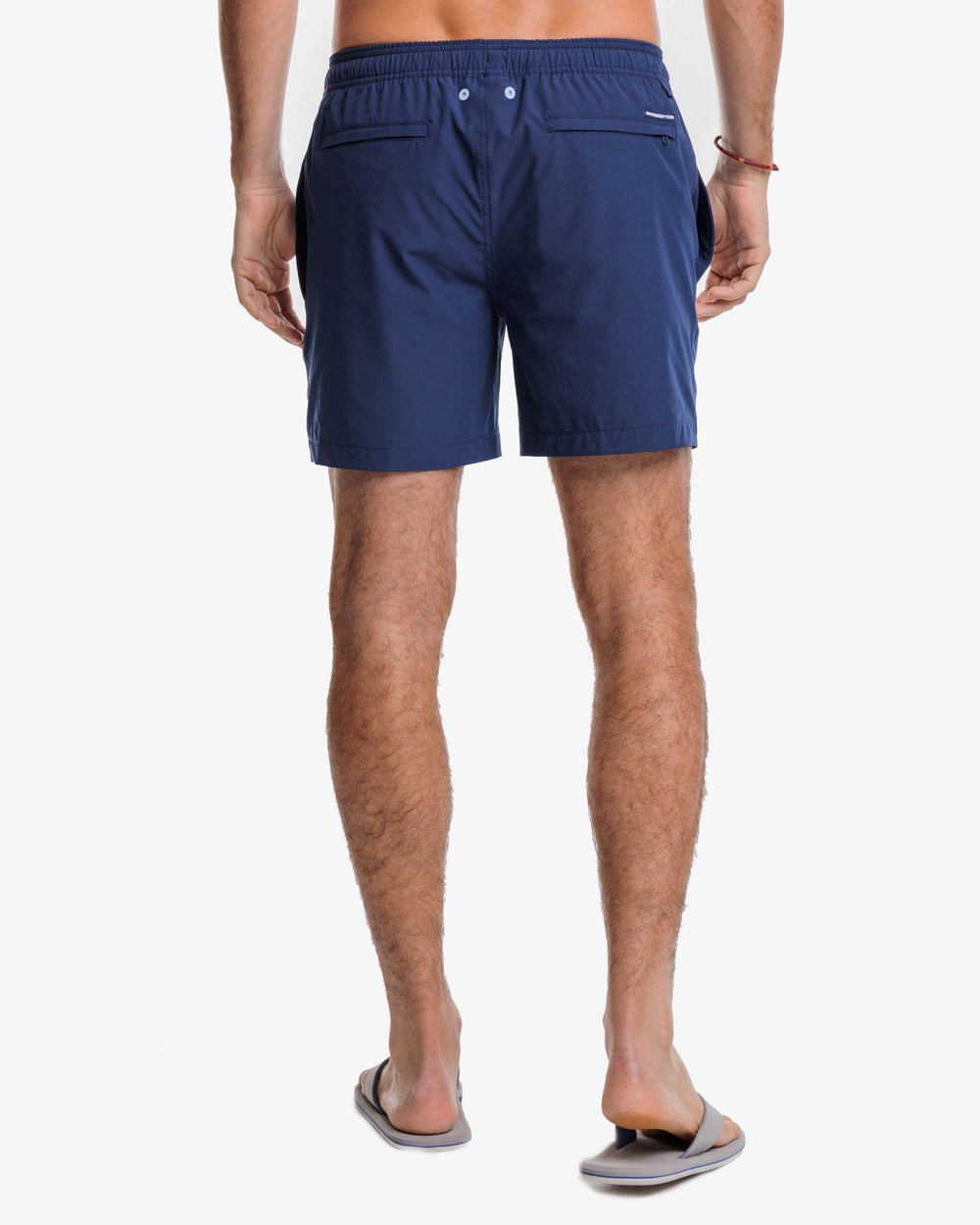The back view of the Southern Tide Solid Swim Trunk 3 by Southern Tide - True Navy