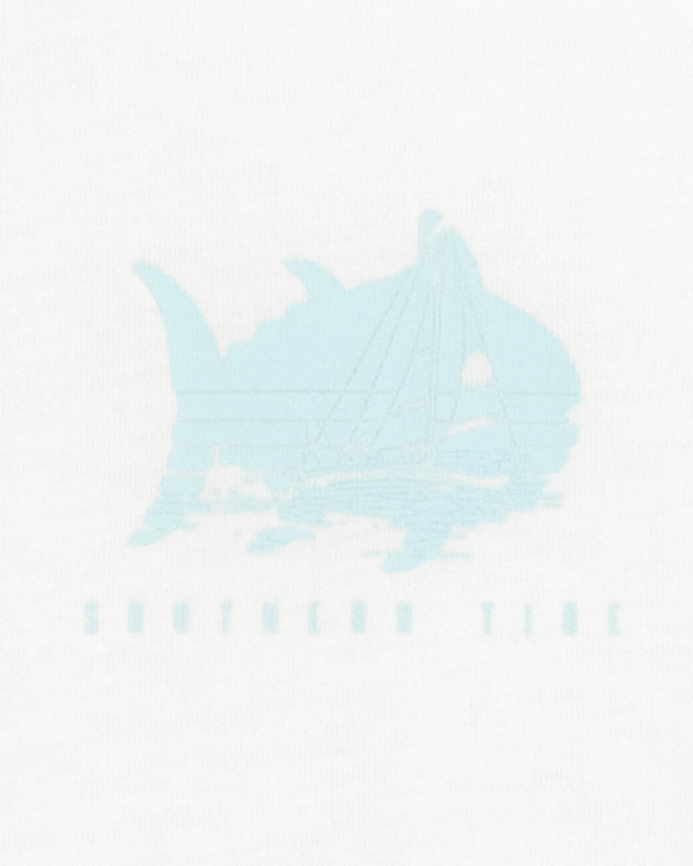 The detail view of the Southern Tide Southern Sailing Long Sleeve T-Shirt by Southern Tide - Classic White