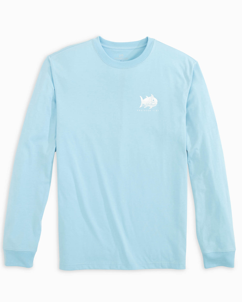 The front view of the Southern Tide Southern Sailing Long Sleeve T-Shirt by Southern Tide - Rain Water