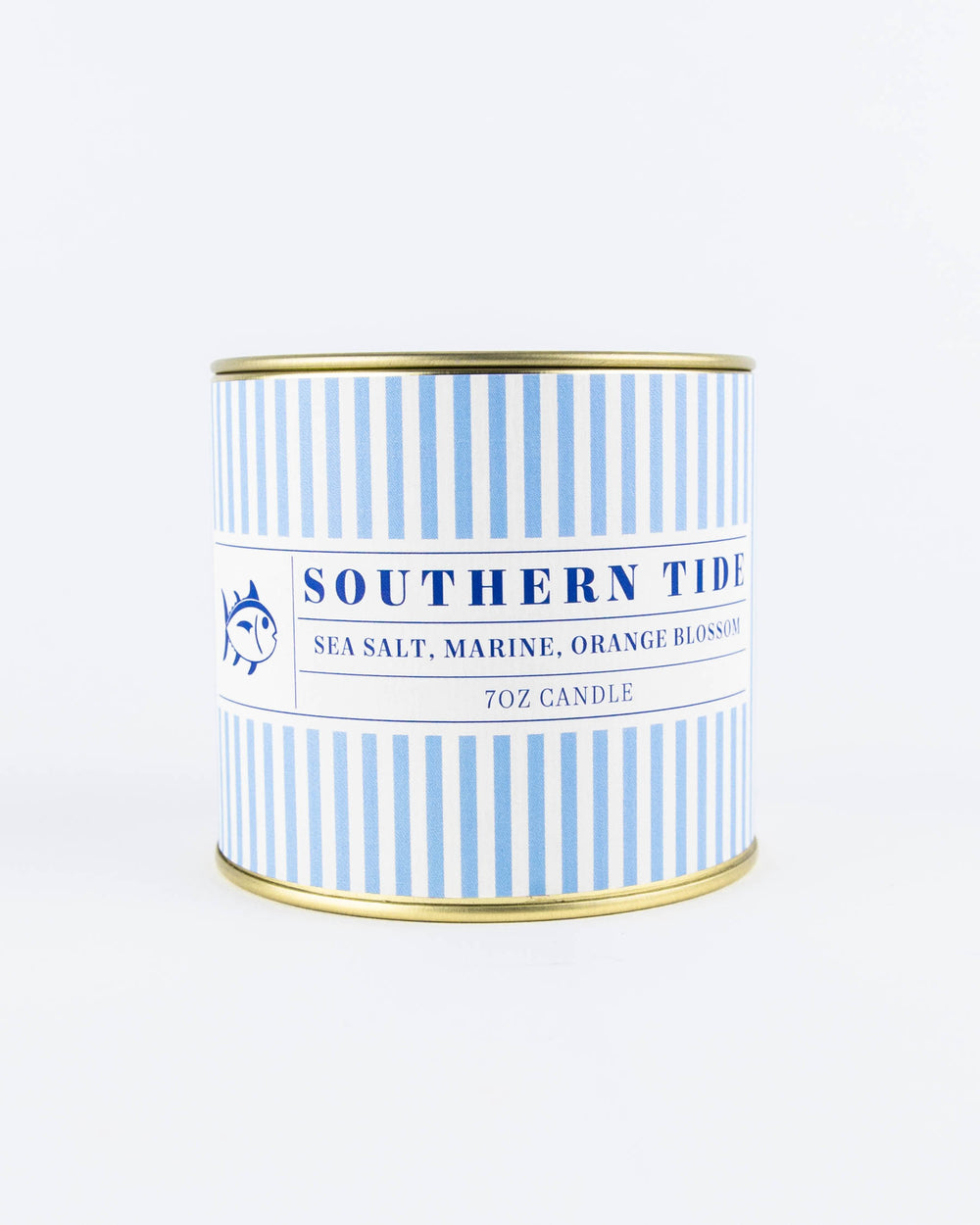The front view of the Southern Tide Southern Tide Candlefish Candle by Southern Tide - Blue