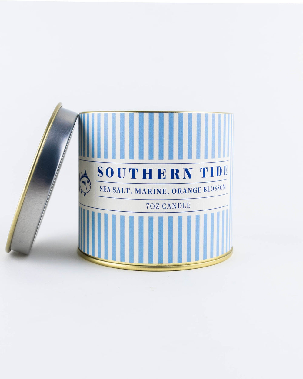 The front open view of the Southern Tide Southern Tide Candlefish Candle by Southern Tide - Blue