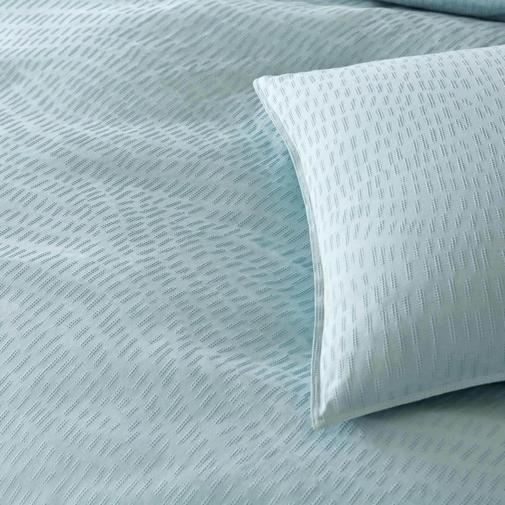 The detail view of the Southern Tide Cocoa Bluff Seafoam Comforter Set by Southern Tide - Seafoam