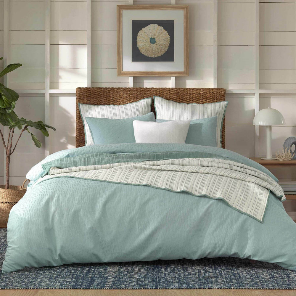The front view of the Southern Tide Cocoa Bluff Seafoam Comforter Set by Southern Tide - Seafoam