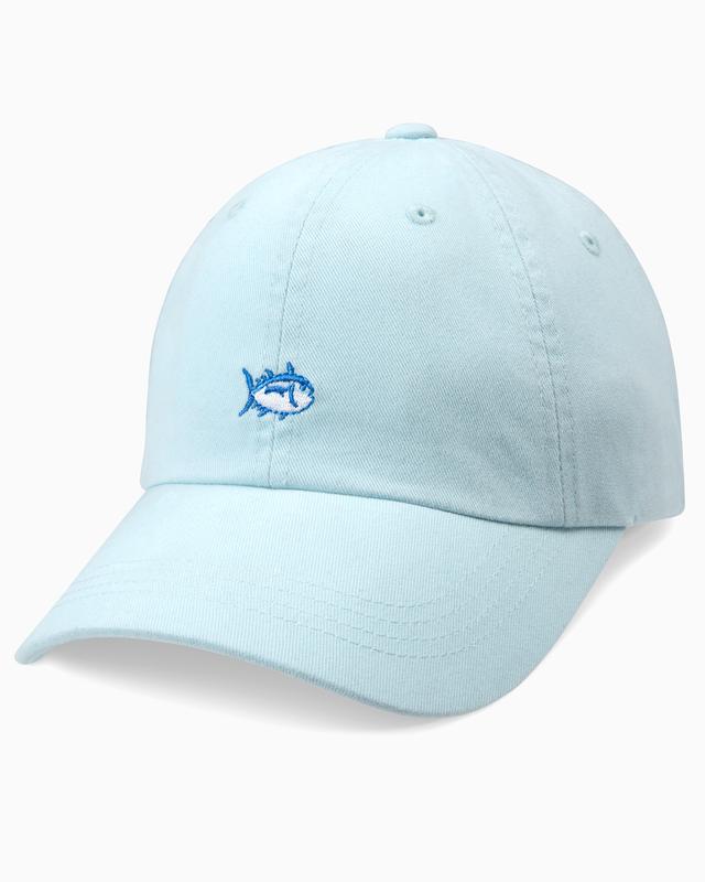 The front of the Skipjack Hat by Southern Tide - Haint Blue
