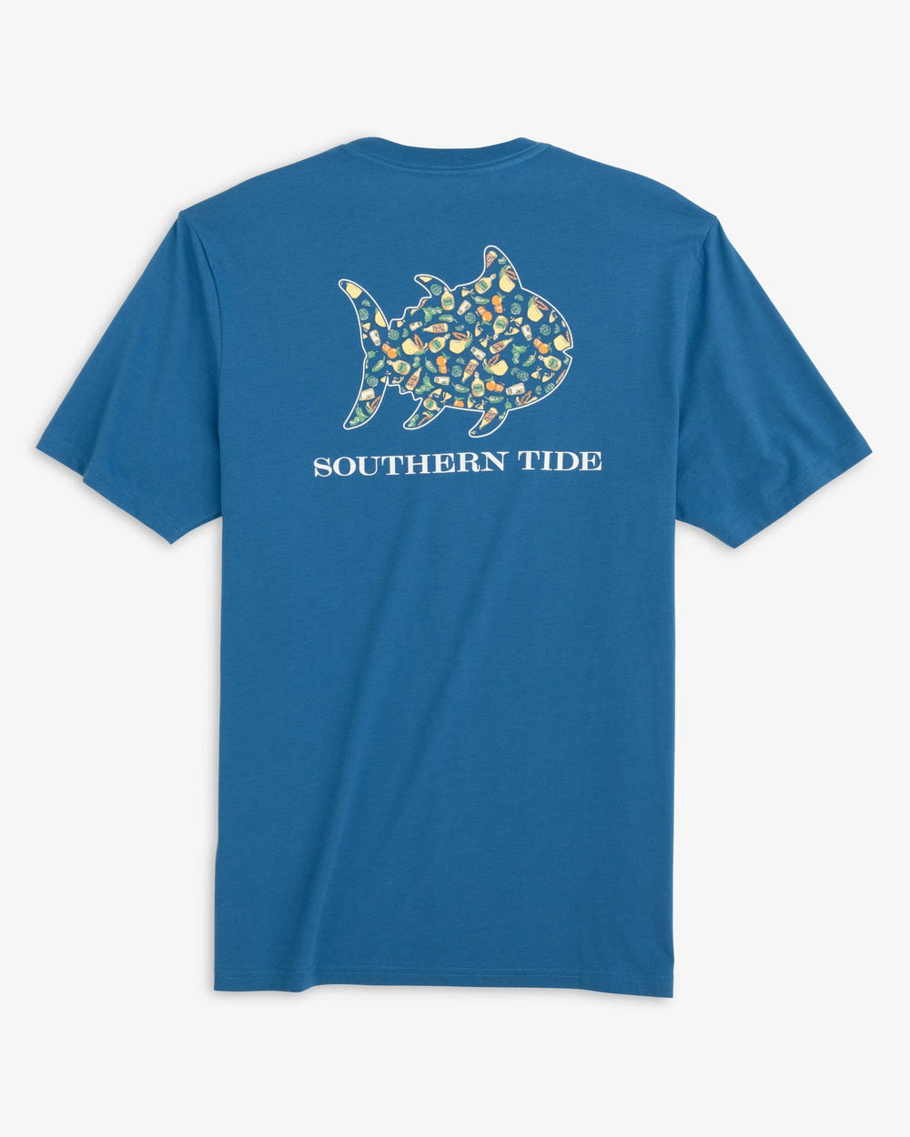 The back view of the Southern Tide Spicy Skipjack T-Shirt by Southern Tide - Atlantic Blue