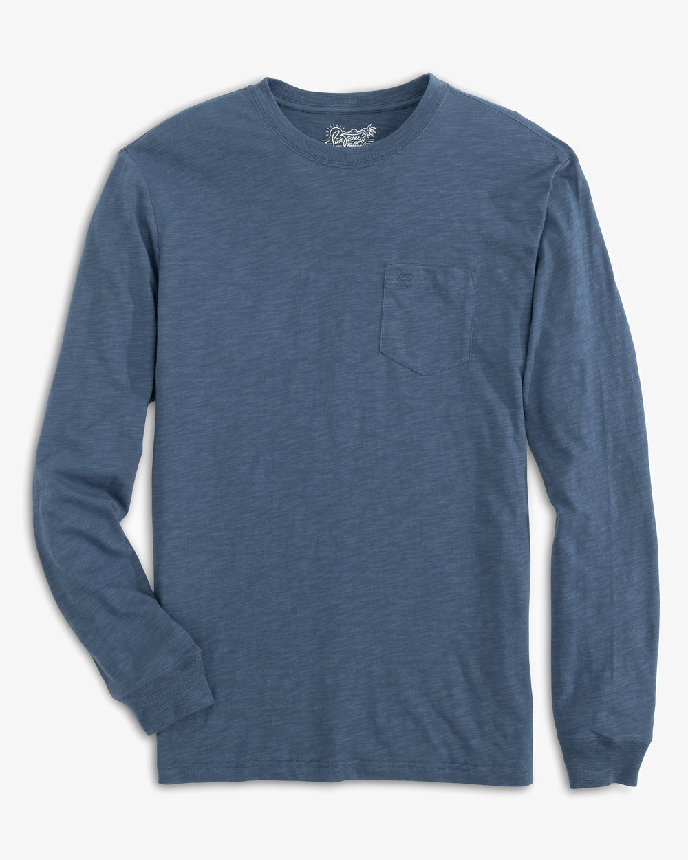 The front of the Men's Sun Farer Long Sleeve T-Shirt by Southern Tide - Dark Denim