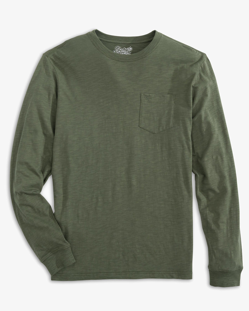 The front of the Men's Sun Farer Long Sleeve T-Shirt by Southern Tide - Forest Night