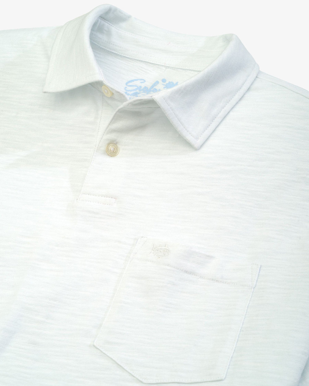 The back of the Men's Sun Farer Polo Shirt by Southern Tide - Classic White