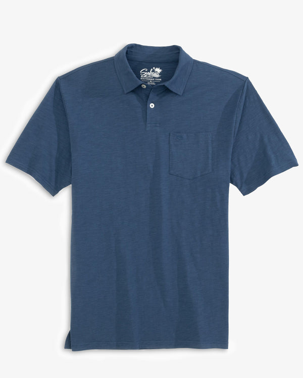 The front of the Men's Sun Farer Polo Shirt by Southern Tide - Dark Denim
