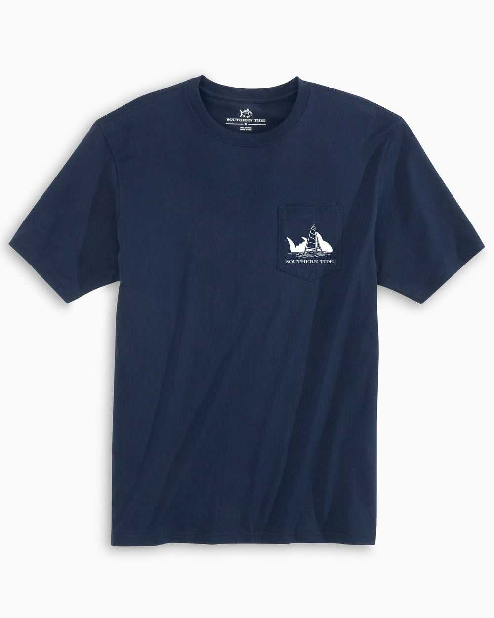 The front view of the Sunset Silhouette T-Shirt by Southern Tide - Navy