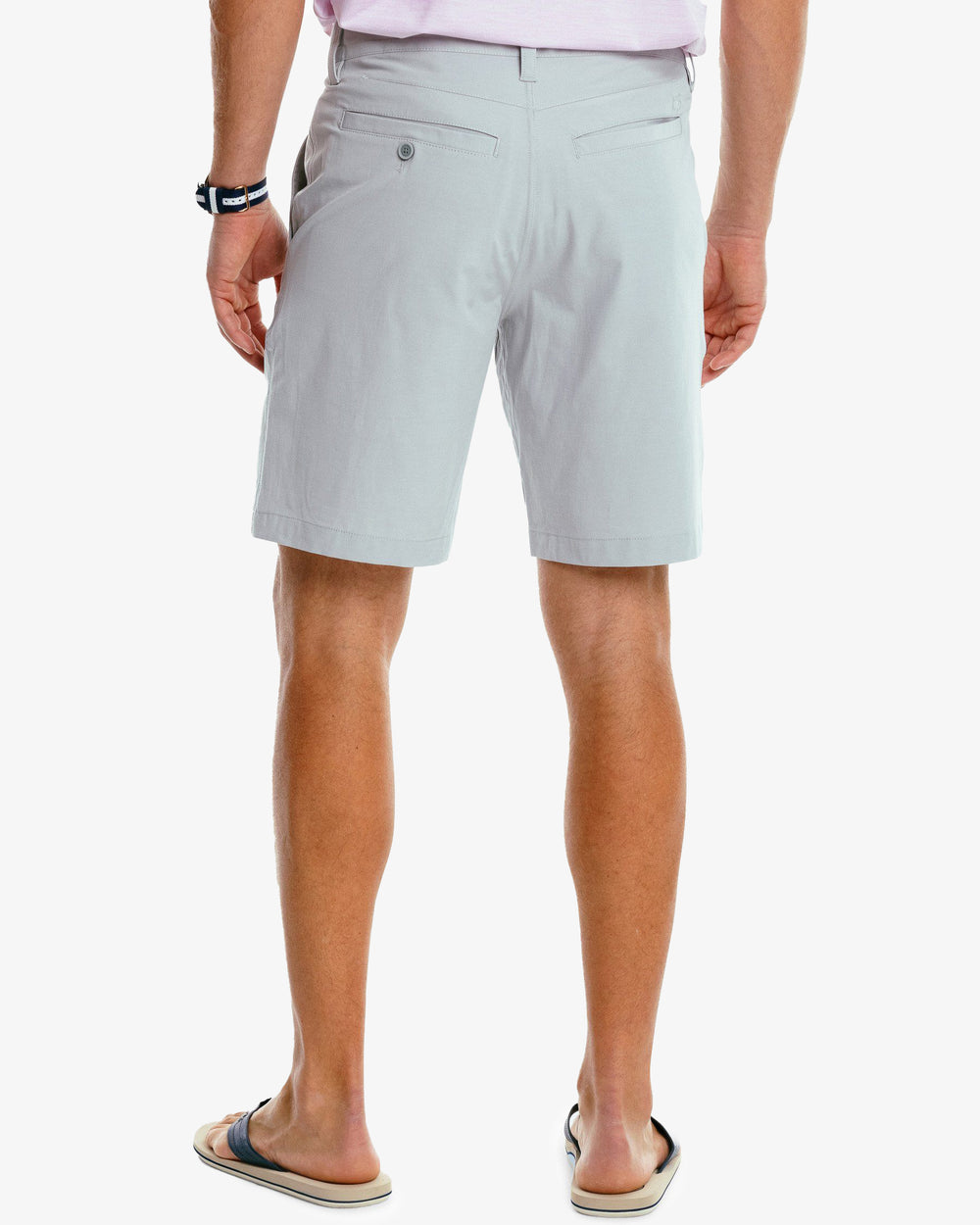 The back of the Men's T3 Gulf 9 Inch Performance Short by Southern Tide - Seagull Grey