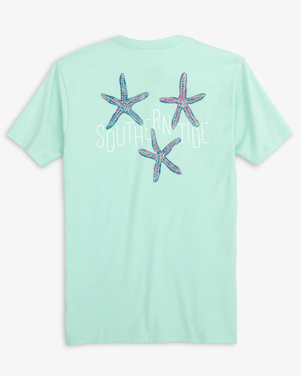 The back view of the Southern Tide Tri-Starfish T-Shirt by Southern Tide - Baltic Teal
