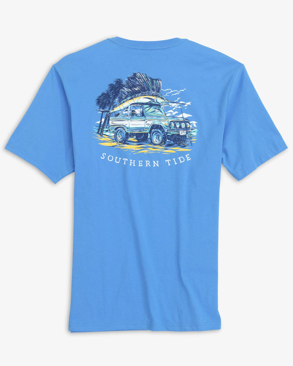 The back view of the Southern Tide Trophy Room T-Shirt by Southern Tide - Boat Blue