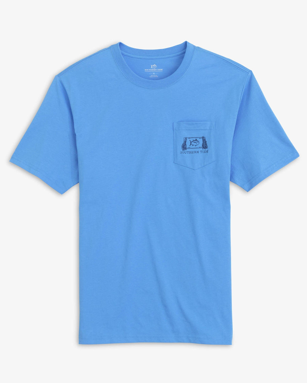The front view of the Southern Tide Trophy Room T-Shirt by Southern Tide - Boat Blue