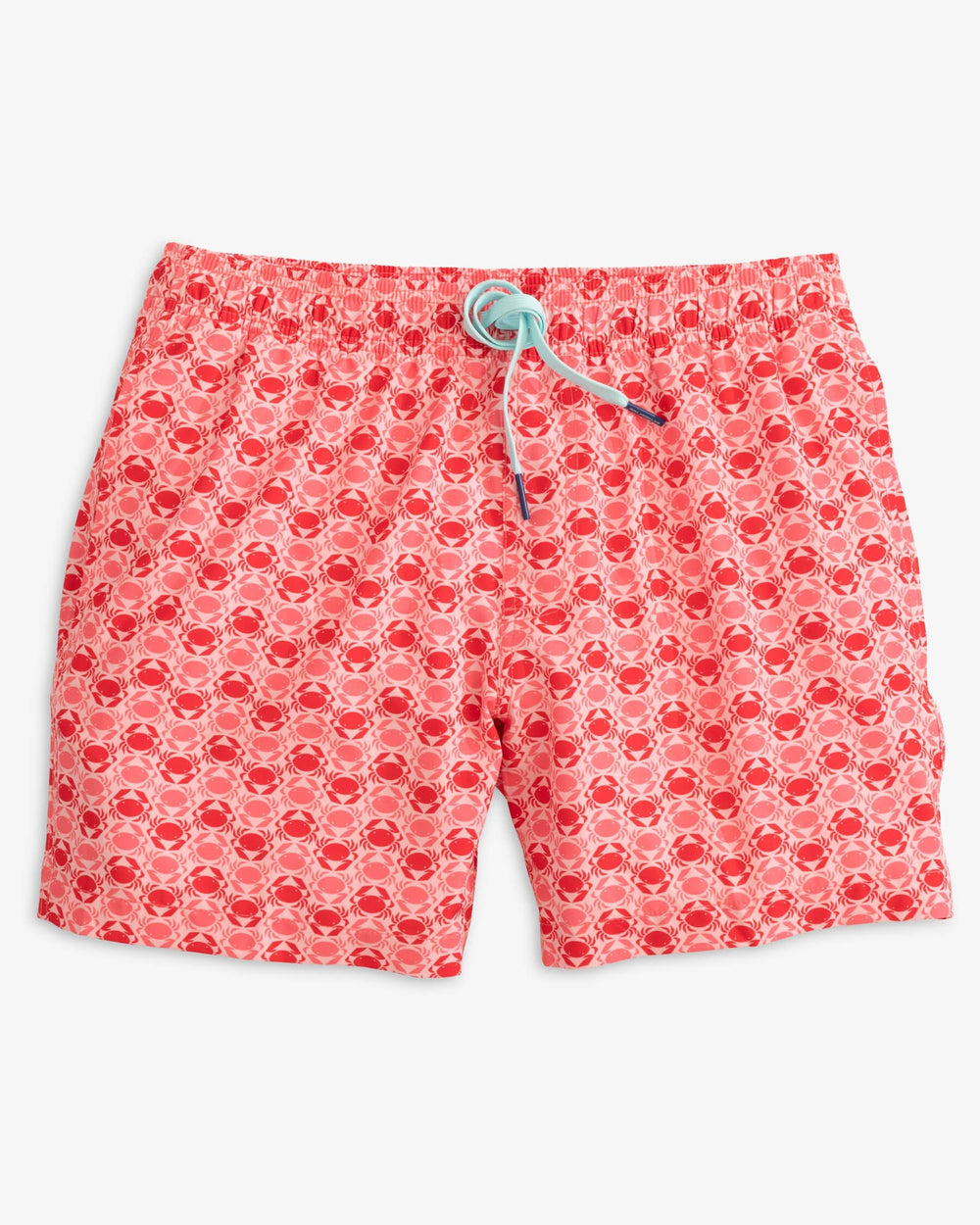 The front view of the Southern Tide Why So Crabby Printed Swim Trunk by Southern Tide - Rose Blush