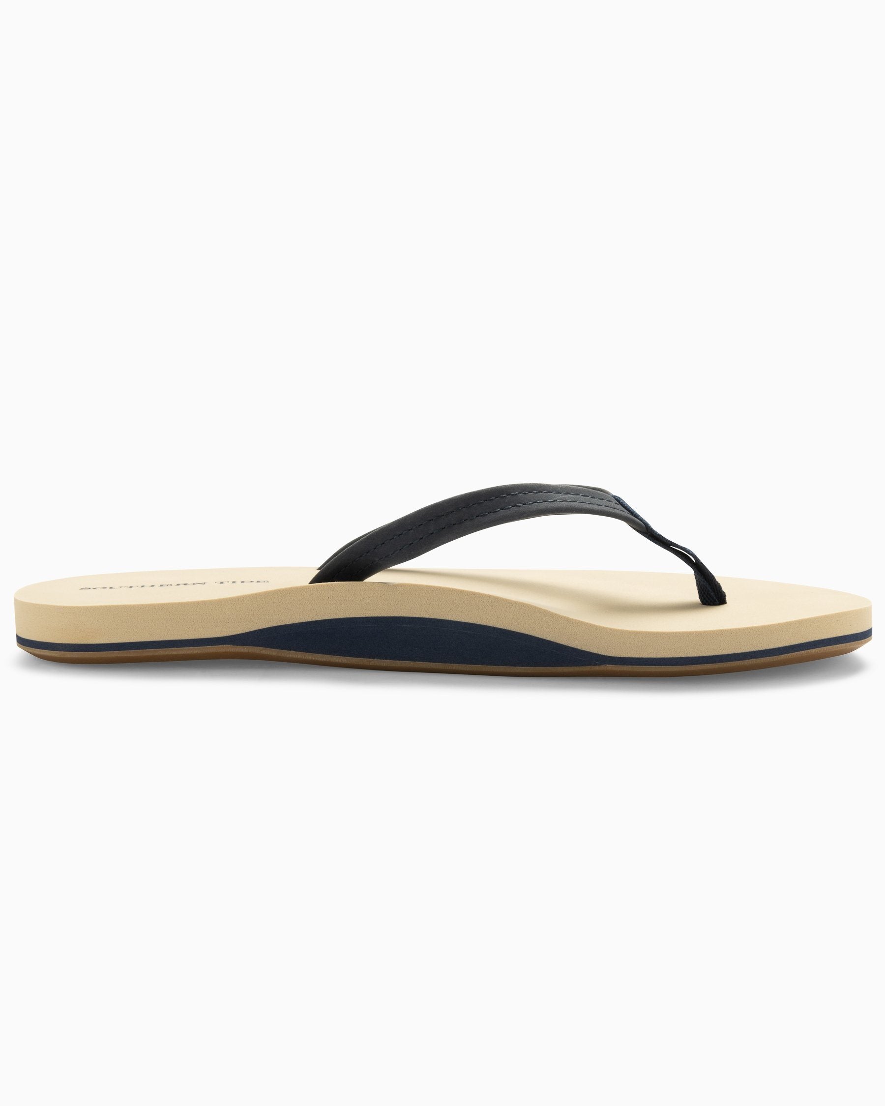 Navy leather 2024 flip flops