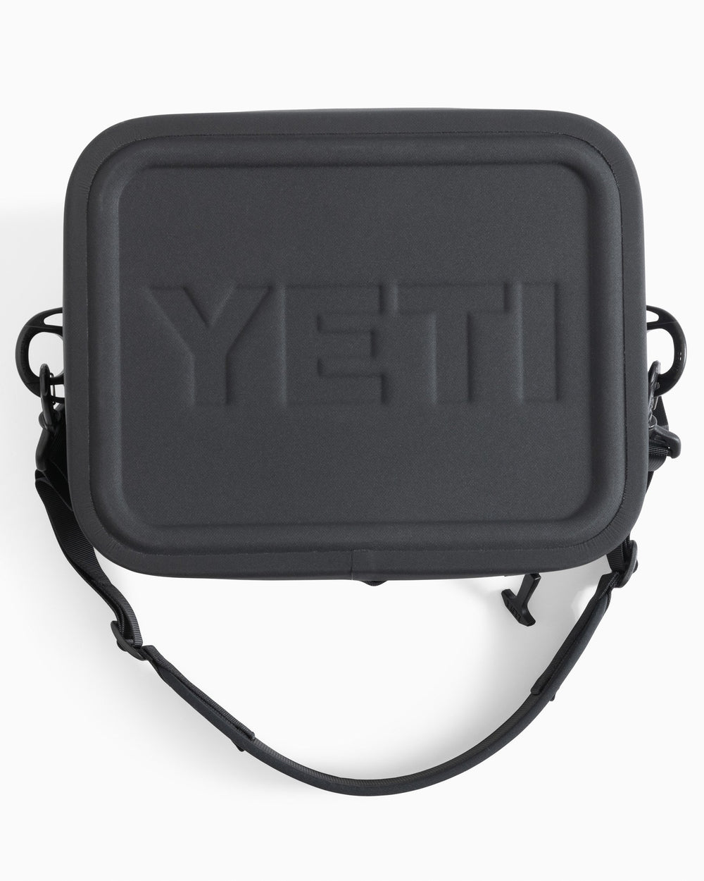The top view of the Yeti Hopper Flip 12 by Southern Tide - Charcoal