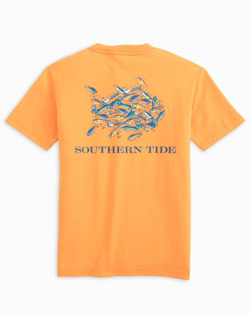 The back view of the Southern Tide Youth Net and Lure Skipjack Fill T-Shirt by Southern Tide - Horizon